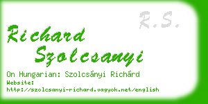richard szolcsanyi business card