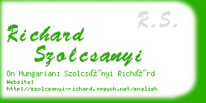 richard szolcsanyi business card